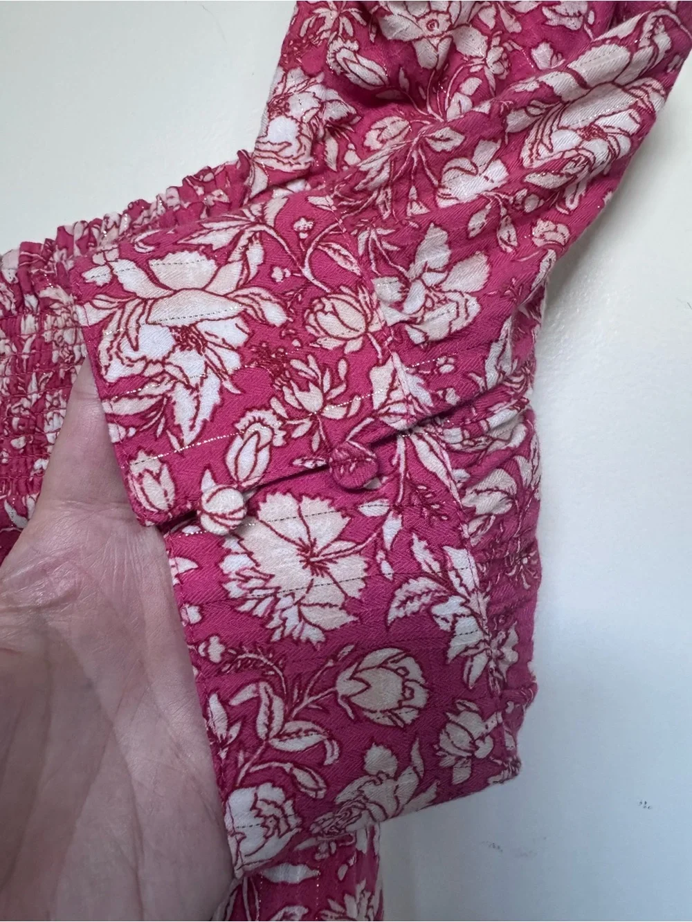 J Crew Women's Pink Floral Puff-Sleeve Sundress